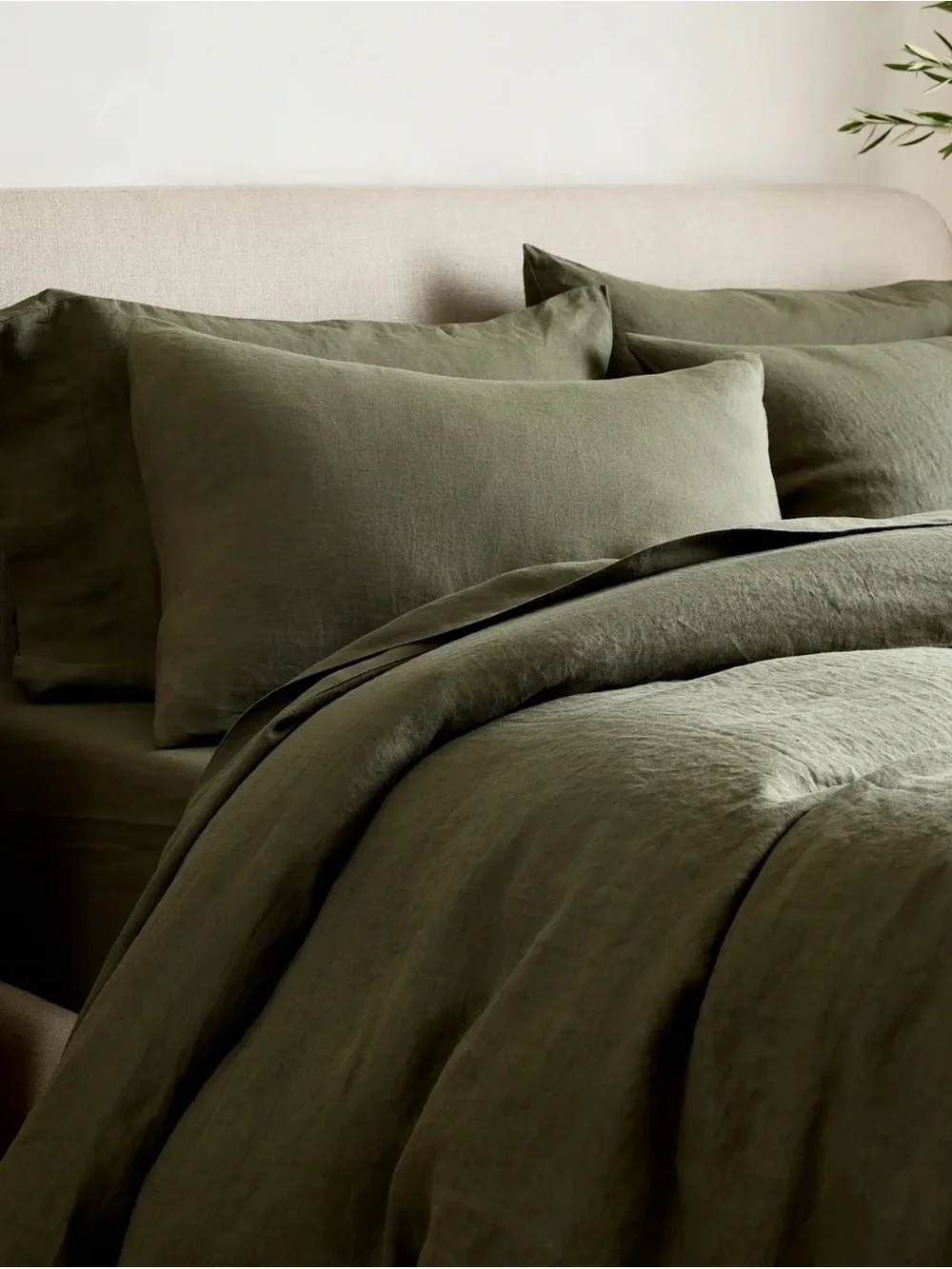NWOT Quince Dusty Olive Green European Linen Duvet Cover - Retail $174